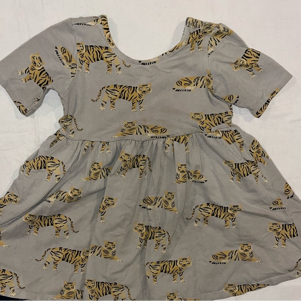 Quince Twirly Dresses Short Sleeve Tiger Print Dress